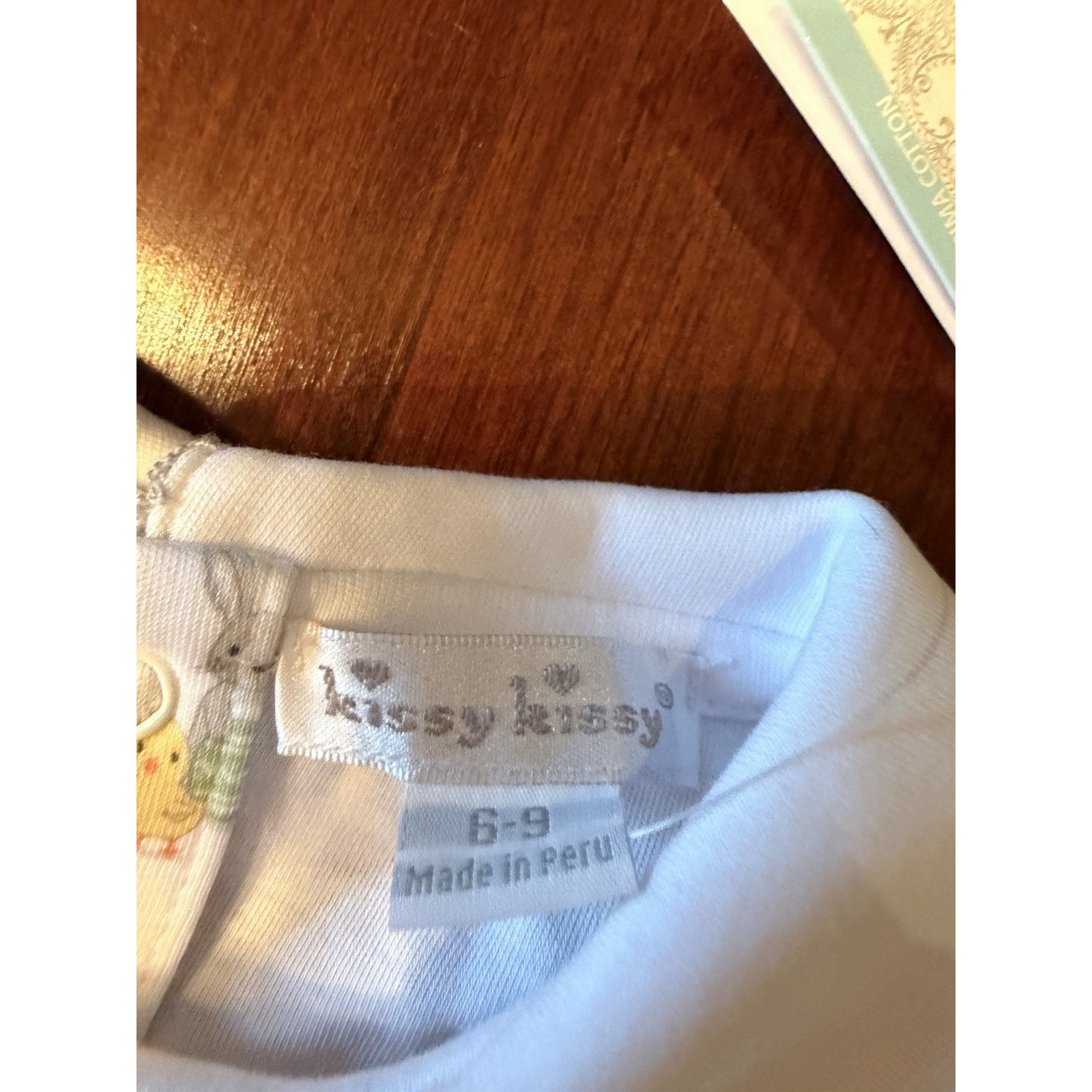 Kissy Kissy Smocked Easter Pima Cotton Peter Pan Collared Dress 6-9 Months Nwt — image 3 of 7
